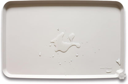 Hoki Found X-Large Silicone Non Slip Pet Food Mats - Tray for Dogs, Cats - Waterproof, Suitable for Carpet - Cream Brown