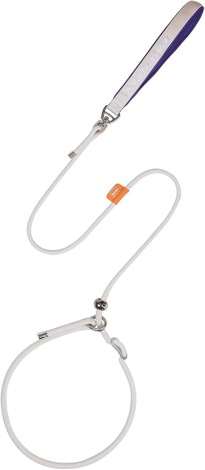 Dog Anti-Slip Leash 5FT with Metal Stopper - Durable No-Pull Training Lead for Small, Medium & Large Dogs - Comfortable Handle Nylon Rope, Tangle-Free Pet Walking Leash (Beige, 5.6FT)