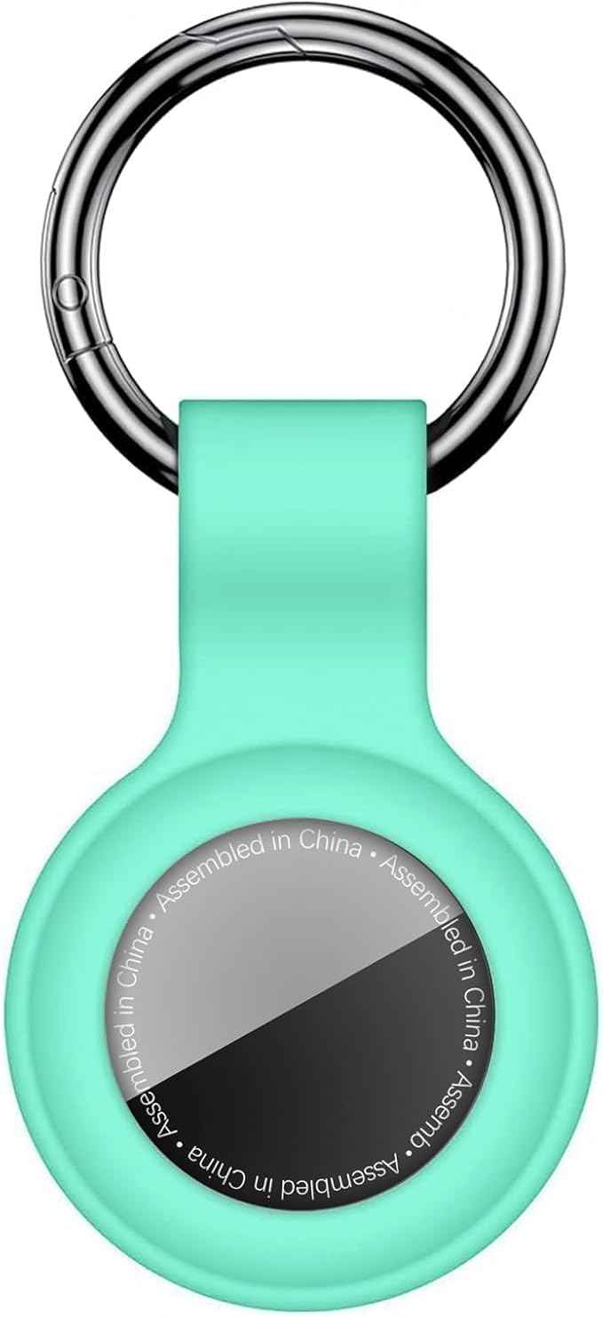Case for AirTag 2nd Gen (2026) & 1st Gen, Silicone Holder Keychain Key Ring, Protective Cover for Apple for Air Tags, GPS Finder Accessories for Bags, Pets, Kids, Luggage, Mint Green