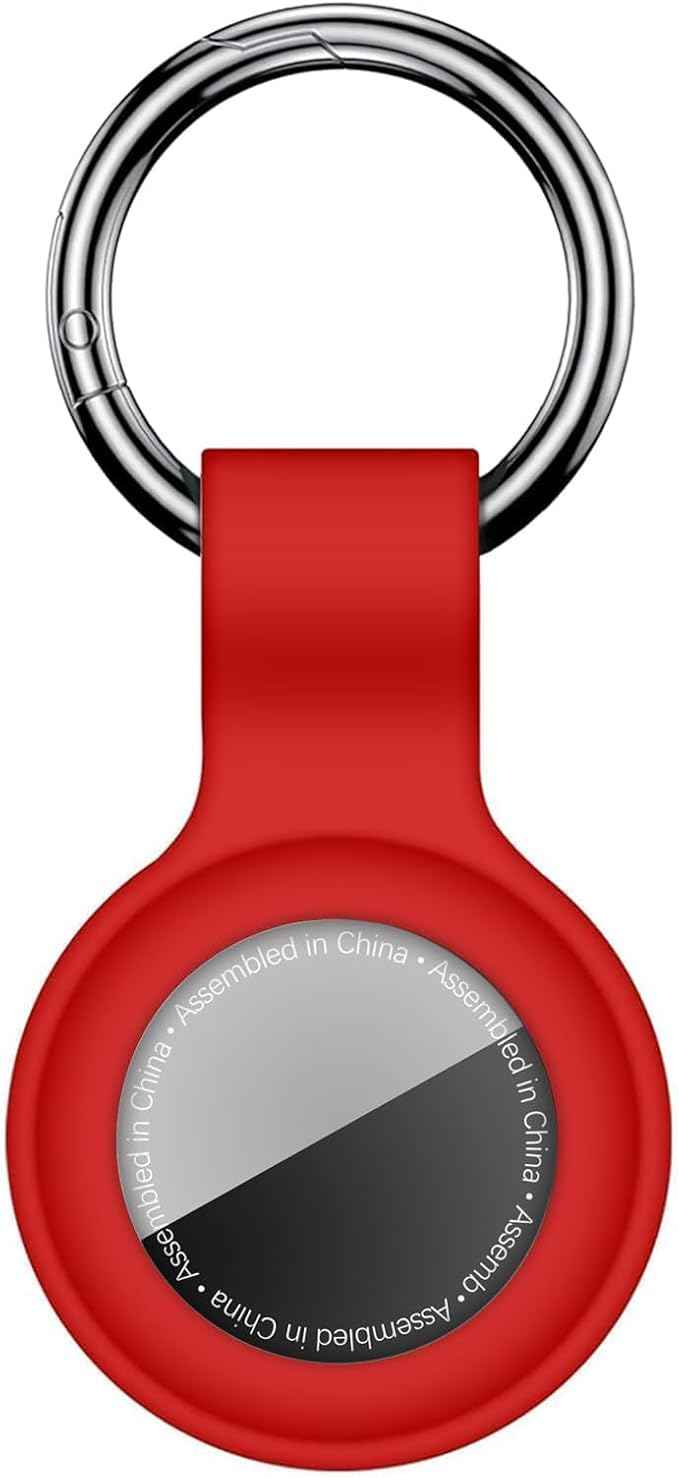 Compatible with AirTag Case Keychain for Air Tag Holder Silicone for AirTags Key Ring Cases Tags Chain for Apple for AirTag GPS Item Finders Accessories，Red