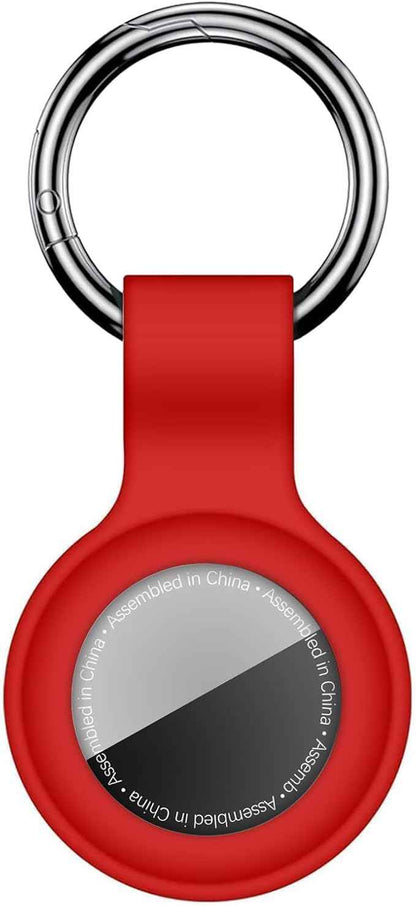 Compatible with AirTag Case Keychain for Air Tag Holder Silicone for AirTags Key Ring Cases Tags Chain for Apple for AirTag GPS Item Finders Accessories，Red