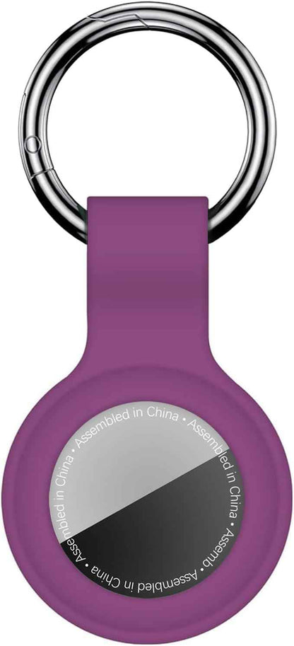 Case for AirTag 2nd Gen (2026) & 1st Gen, Silicone Holder Keychain Key Ring, Protective Cover for Apple for Air Tags, GPS Finder Accessories for Bags, Pets, Kids, Luggage, Deep Purple