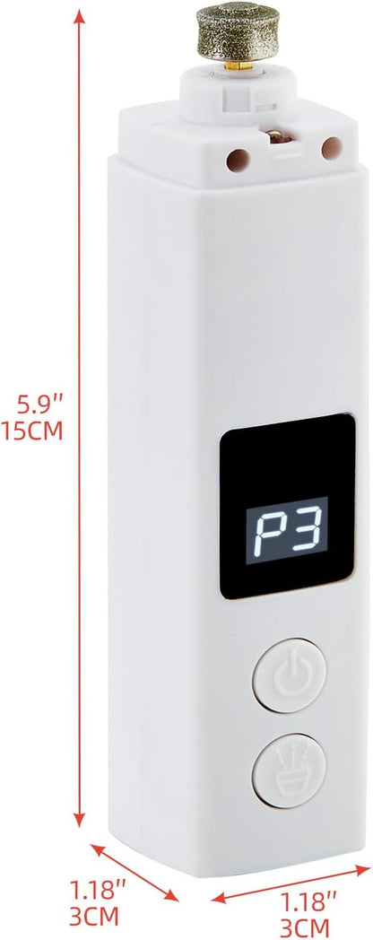 Dog Nail Grinder with 4-Speeds,Pet Claw Trimmers with 2 Modes Lighting UV, Nail Clippers for Small Medium and Large Dogs and Cats, Animal Nail Care,Grooming (White)