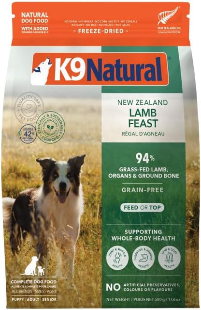 K9 Natural - Grain Free Freeze Dried Dog Food - Lamb, 1.1lb