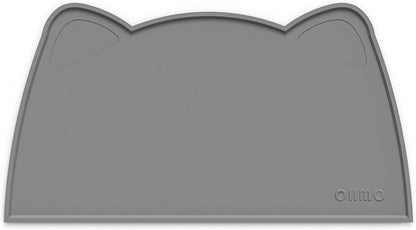 OHMO - Cat Food Mat, Silicone Pet Feeding Mat for Floor Non-Skid Waterproof Dog Water Bowl Tray, Easy to Clean Pet Placemat