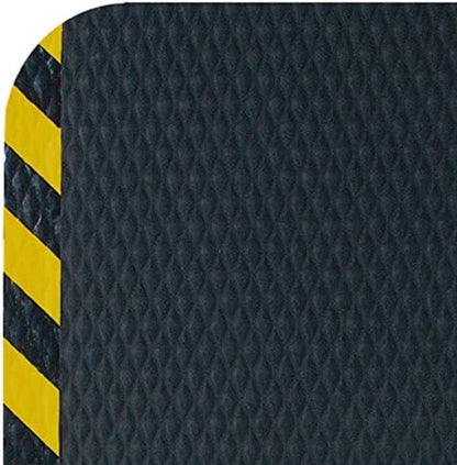 American Floor Mats Hog Heaven 5/8 inch Black & Yellow Border 3' x 6' Nitrile Backed Anti-Fatigue Comfort Mat