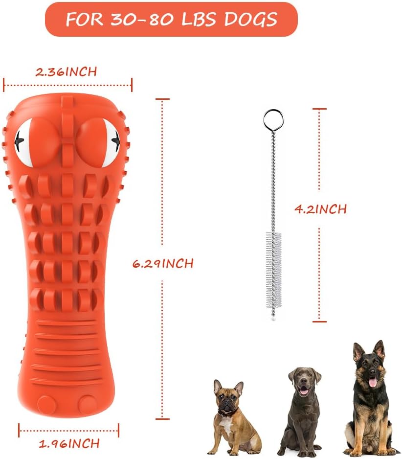 Dog Toys for Aggressive Chewers Large Medium Breed, Indestructible Dog Toothbrush Chew Toys, Squeaky Interactive Tough Extremely Durable, Dogs Toys to Keep Them Busy