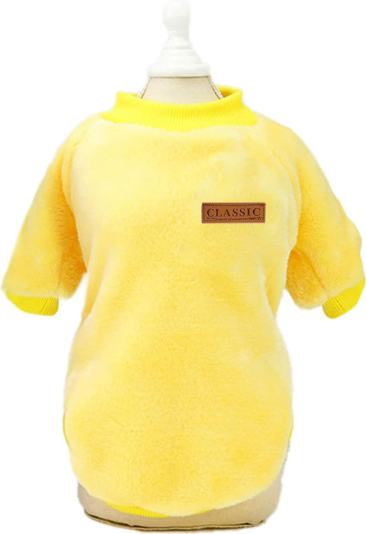Jecikelon Pet Dog Clothes Dog Sweater Soft Thickening Warm Pup Dogs Shirt Winter Puppy Sweater for Dogs (Z01-Yellow, XX-Small)
