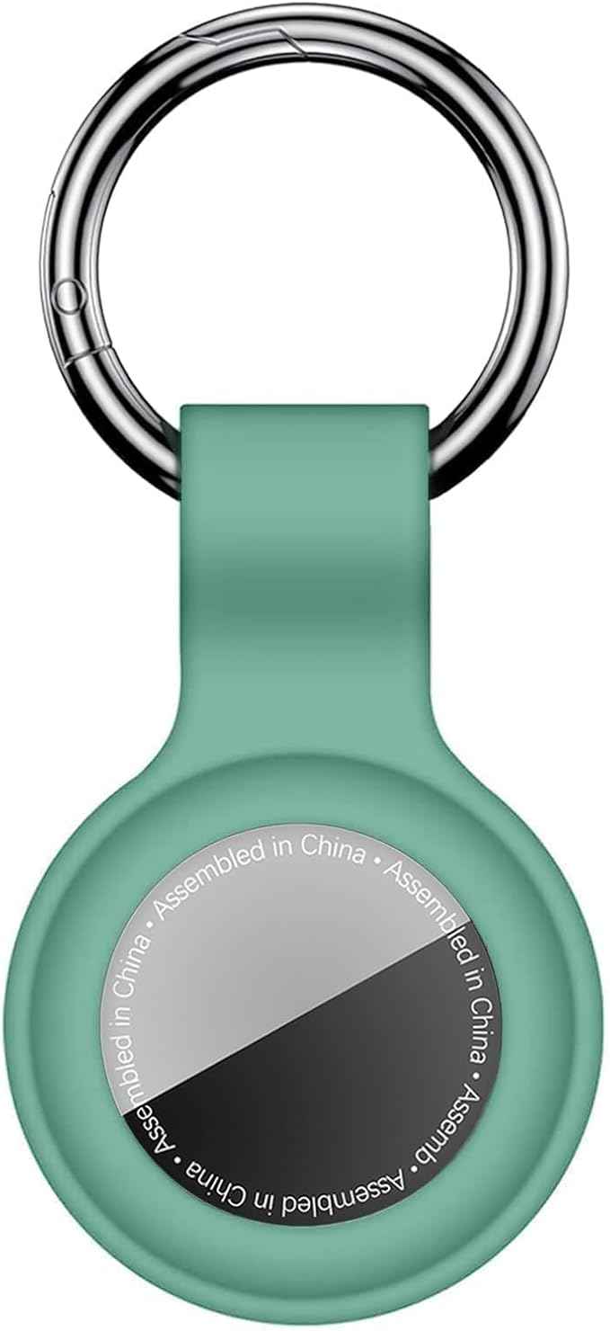 Case for AirTag 2nd Gen (2026) & 1st Gen, Silicone Holder Keychain Key Ring, Protective Cover for Apple for Air Tags, GPS Finder Accessories for Bags, Pets, Kids, Luggage, Pine Green
