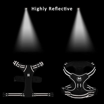 PoyPet No Pull Dog Harness, Reflective Comfortable Vest Harness with Front & Back 2 Leash Attachments and Easy Control Handle Adjustable Soft Padded Pet Vest for Small to Large Dogs (Pink,XS)