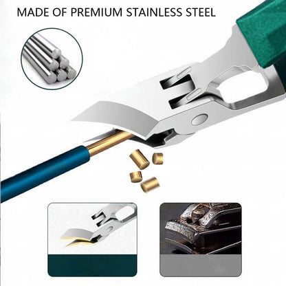 Angled Nail Clippers Green Eagle Beak Oblique Slanted Curved Thick Professional Nail Clippers for Women Adult Men Ingrown