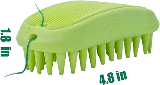 Pet Silicone Shampoo Brush for Long & Short Hair Medium Large Pets Dogs Cats,Shower Wash Curry Brush,Dog hair Products Accessories Dog Back Massage for Long & Short Hair Small Large Pets Dogs(Green)