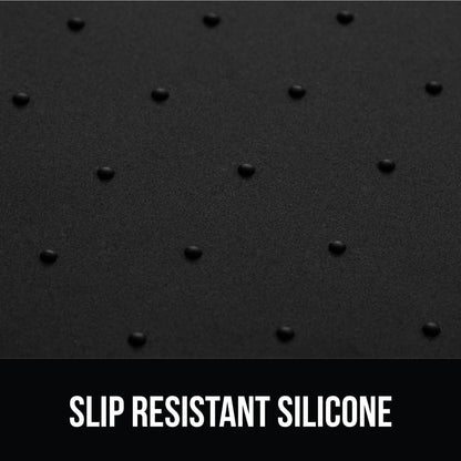 GORILLA GRIP 100% Waterproof Raised Edge BPA Free Silicone Pet Feeding Mat, Dog Cat Food Mats Contain Spills Protects Floors, Placemats for Cats and Dogs Water Bowl, Pets Accessories 23x15 Black