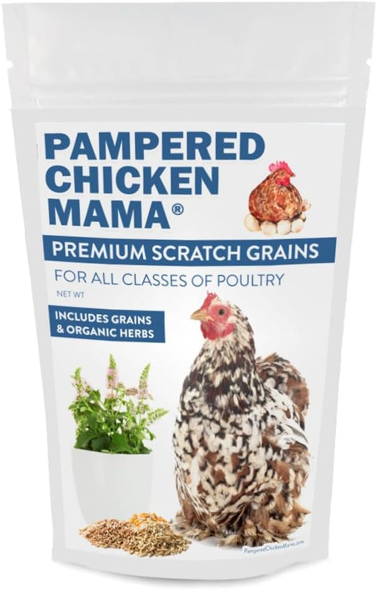 Pampered Chicken Mama Backyard Feed - Premium Scratch Treat - High Protein & Calcium All-Natural Grower Feed Supplies for Laying Chickens (2.5 Pounds)