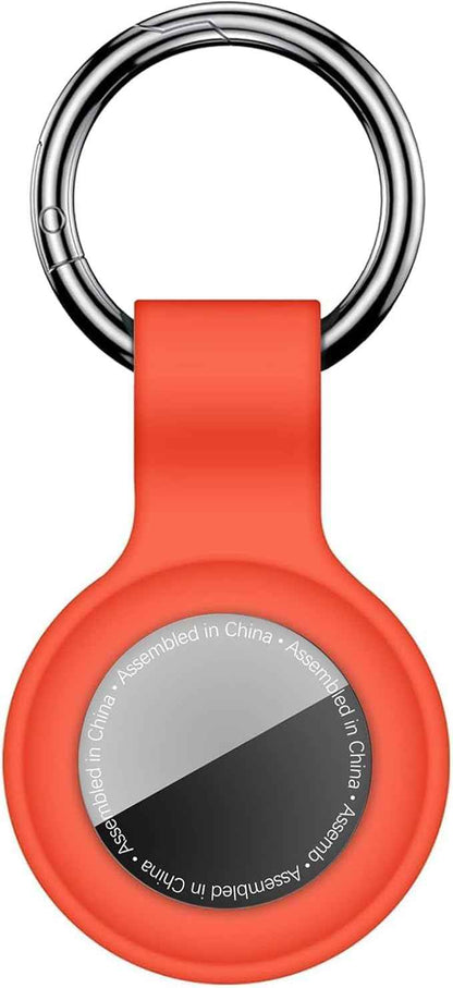 Case for AirTag 2nd Gen (2026) & 1st Gen, Silicone Holder Keychain Key Ring, Protective Cover for Apple for Air Tags, GPS Finder Accessories for Bags, Pets, Kids, Luggage, Orange