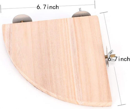 Parrot Cage Perch,Wooden Platform Stand,Cage Perches,Tree Springboard,Corner Shelf Laddered,Hanging Swing,Natural Wood Branches for Parakeets Bird Chinchilla Hamster Guinea Squirrel Hedgehog