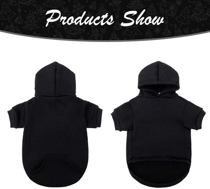 KOOLTAIL Basic Dog Hoodie - Soft and Warm Dog Hoodie Sweater with Leash Hole and Pocket, Dog Winter Coat, Cold Weather Clothes Sweatshirt for Small Medium Large Dogs Puppy Cat Boys Girls Black XL