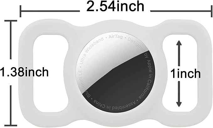 Protective Air tag Case for Dog Collar, Pet/Dog Collar Holder Case Compatible with Apple Air tag, Waterproof Air Tags Loop for GPS Tracker Lightweight Soft Anti Scratch Anti Lost White