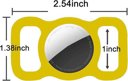 Protective Air tag Case for Dog Collar, Pet/Dog Collar Holder Case Compatible with Apple Air Tag, Waterproof Air tag Loop for GPS Tracker Lightweight Soft Anti Scratch Anti Lost Yellow