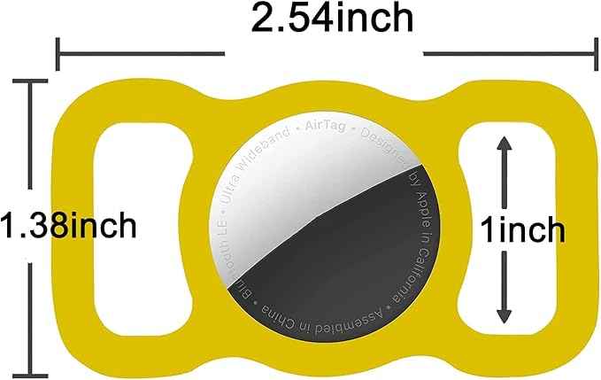 Protective Air tag Case for Dog Collar, Pet/Dog Collar Holder Case Compatible with Apple Air Tag, Waterproof Air tag Loop for GPS Tracker Lightweight Soft Anti Scratch Anti Lost Yellow