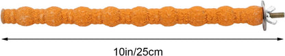 Hypeety Wood Perch Stand Paw Grinding Stick Toy Colorful Pet Bird Cage Stand Platform for Bird Parrot Budgies Parakeet Cockatiels Cage Accessories (Random Color) (10in / 25cm)