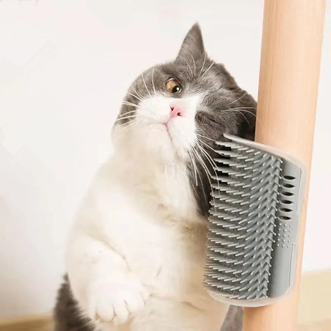 6 Pack Cat Self Groomer with Catnip Pouch Wall Corner Groomers Cat Face Scratcher Pet Grooming Brush Massage Combs for Short Long Haired Cats Fur Pets Dog Kitten Puppy