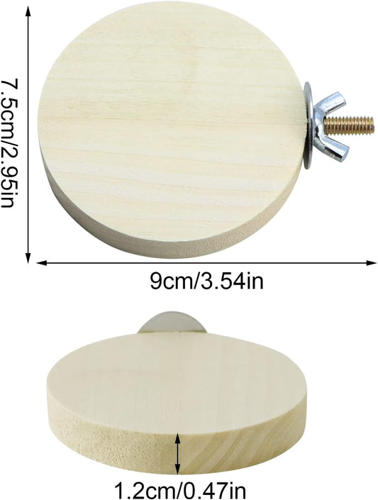 2 Pieces Bird Perch Platform Wooden Stand Toy for Small Bird Parrot Parakeet Cockatiel Budgie Lovebirds Conures Finches Rat Cage Accessories