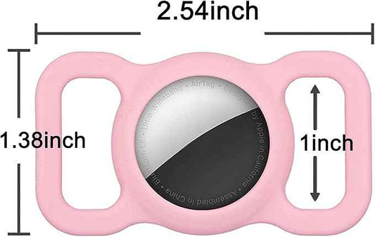 Silicone Air Tag Collar Holder - Waterproof Protective Case for Dog & Cat GPS Tracking Accessories (1 Pack, Pink)