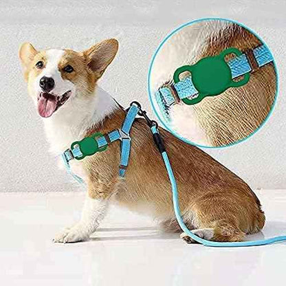 Protective Air tag Case for Dog Collar, Pet/Dog Collar Holder Case Compatible with Apple Air Tag, Waterproof Air tag Loop for GPS Tracker Lightweight Soft Anti Scratch Anti Lost Yellow
