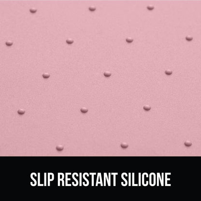 GORILLA GRIP 100% Waterproof Raised Edge BPA Free Silicone Pet Feeding Mat, Dog Cat Food Mats Contain Spills Protects Floors, Placemats for Cats and Dogs Water Bowl, Pets Accessories 18.5x11.5 Pink