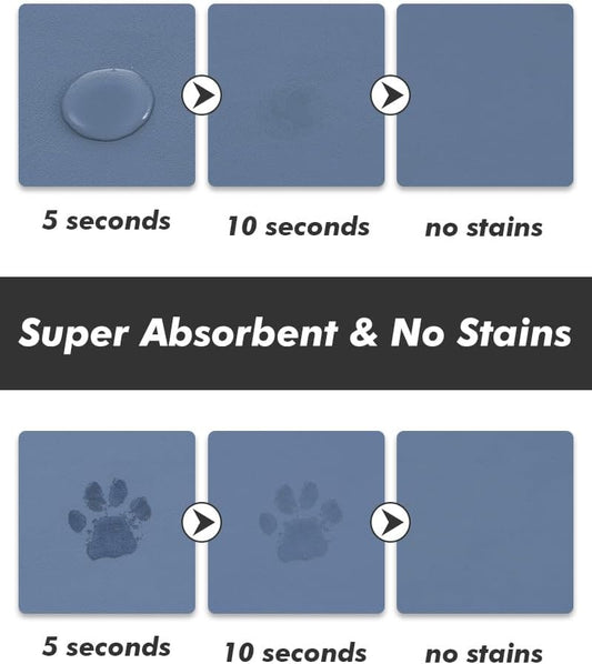 Absorbent Dog Food Mat-Dog Cat Mat for Food and Water Bowl, Quick Dry Pet Food Mat, No Stains Pet Feeding Pad, Cat Accessories Pet Supplies-Water Bowl Mat for Messy Drinkers