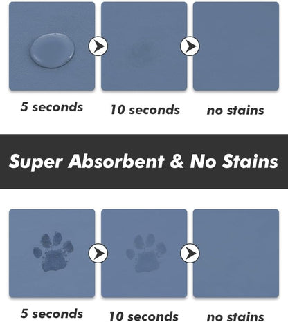 Absorbent Dog Food Mat-Dog Cat Mat for Food and Water Bowl, Quick Dry Pet Food Mat, No Stains Pet Feeding Pad, Cat Accessories Pet Supplies Mat for Messy Drinkers