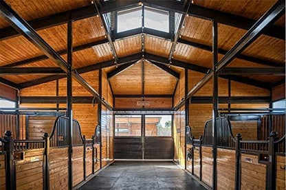 American Floor Mats - Heavy Duty, 2' x 2' Horse Stall Tiles for Horse Stables - 3/4" Thick, Durable Rubber Flooring - Solid Black 6' x 8' Set - (12 Tiles Total)