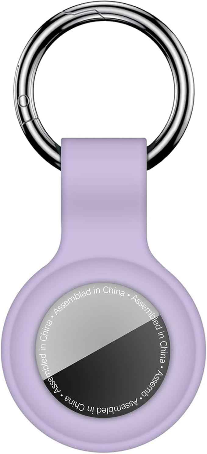 Case for AirTag 2nd Gen (2026) & 1st Gen, Silicone Holder Keychain Key Ring, Protective Cover for Apple for Air Tags, GPS Finder Accessories for Bags, Pets, Kids, Luggage, Lilac