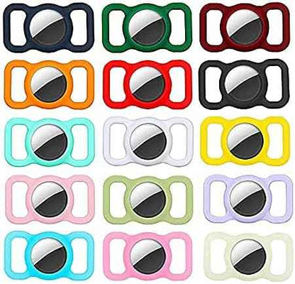 Protective Air tag Case for Dog Collar, Pet/Dog Collar Holder Case Compatible with Apple Air Tag, Waterproof Air tag Loop for GPS Tracker Lightweight Soft Anti Scratch Anti Lost Yellow