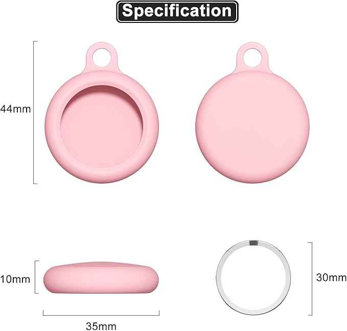 oakxco for Airtag Keychain Silicone, Airtag Holder with Key Ring, Air Tag Cover Cute Accessories for Kids, Luggage, Car Dog Collar, Car, Compatible with Apple Airtag Case Waterproof Tracker, Pink