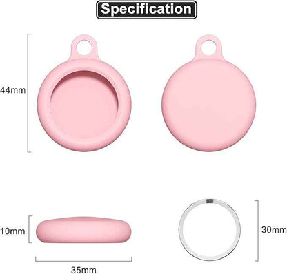 oakxco for Airtag Keychain Silicone, Airtag Holder with Key Ring, Air Tag Cover Cute Accessories for Kids, Luggage, Car Dog Collar, Car, Compatible with Apple Airtag Case Waterproof Tracker, Pink