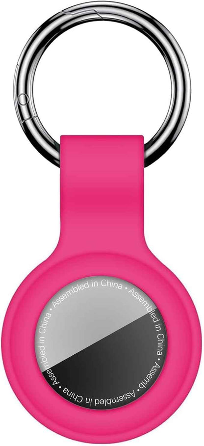 Case for AirTag 2nd Gen (2026) & 1st Gen, Silicone Holder Keychain Key Ring, Protective Cover for Apple for Air Tags, GPS Finder Accessories for Bags, Pets, Kids, Luggage, Hot Pink