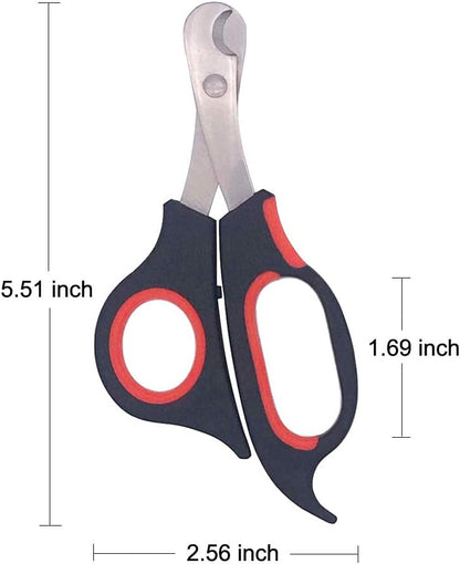 Professional Cat Nail Clippers Trimmer Scissors for Small Breeds, Puppies, Rabbits, and More, Safe Sharp Stainless Steel Blades, Non-Slip Big Handles, Easy at Home Grooming