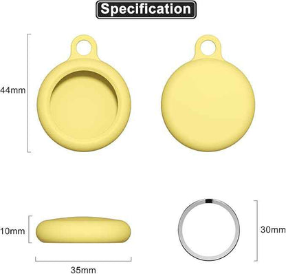 oakxco for Airtag Keychain Silicone, Airtag Holder with Key Ring, Air Tag Cover Cute Accessories for Kids, Luggage, Car Dog Collar, Car, Compatible with Apple Airtag Case Waterproof Tracker, Yellow