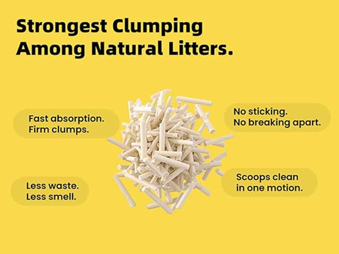 Natural Tofu Litter 11.4LB(5.7lb x 2pack) Korea Brand,Flushable,Dust Free,Less Scattering,Ultra Absorbent and Fast Drying,Solubility in Water,Cat Litter Clumping, I'm Gonna Pee