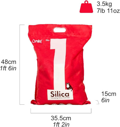 Omlet Silica Clumping Cat Litter | Ultra Hygienic, Absorbent & Sustainable | Excellent Odour Control and High Absorbency | No. 1 - Silica - 7 lbs. 11 oz.