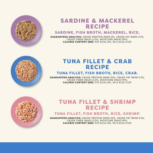 Applaws Natural Wet Cat Food, 8 Count, Limited Ingredient Cat Food Pots, Fish Variety Count in Broth, 2.12oz Pots