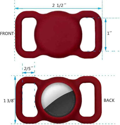 SWINCHO for AirTag(1st & 2nd Generation) Dog Collar Holder [2 Pack] Waterproof High-Strength Elastic Silicone Dog Cat Air Tag Holder (WineRed&Midnight Blue)