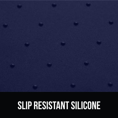 GORILLA GRIP 100% Waterproof Raised Edge BPA Free Silicone Pet Feeding Mat, Dog Cat Food Mats Contain Spills Protects Floors, Placemats for Cats and Dogs Water Bowl, Pets Accessories 16x10, Navy