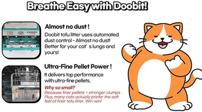 Natural Tofu Litter 11.4LB(5.7lb x 2pack) Korea Brand,Flushable,Dust Free,Less Scattering,Ultra Absorbent and Fast Drying,Solubility in Water,Cat Litter Clumping, I'm Gonna Pee