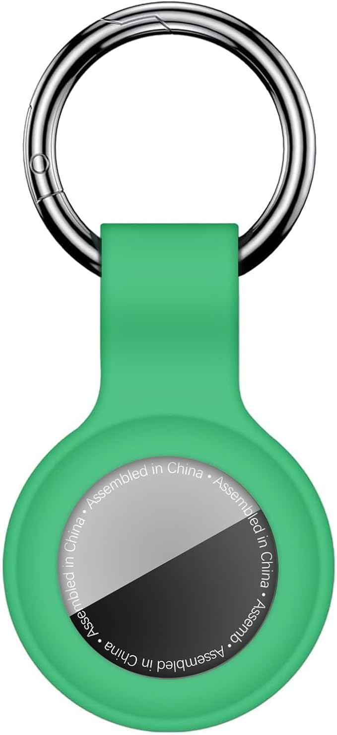 Case for AirTag 2nd Gen (2026) & 1st Gen, Silicone Holder Keychain Key Ring, Protective Cover for Apple for Air Tags, GPS Finder Accessories for Bags, Pets, Kids, Luggage, Grass Green