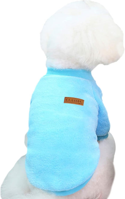 Jecikelon Pet Dog Clothes Dog Sweater Soft Thickening Warm Pup Dogs Shirt Winter Puppy Sweater for Dogs (Z01-Blue, Large)