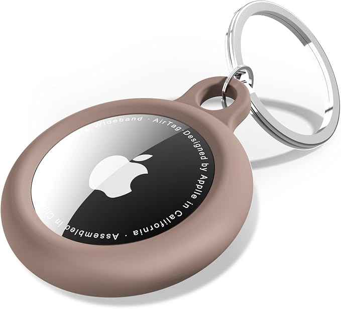 oakxco Brown Airtag Keychain Silicone, Airtag Holder with Key Ring, Air Tag Cover Cute Accessories for Kids, Luggage, Car Dog Collar, Car, Compatible with Apple Airtag Case Fall Color