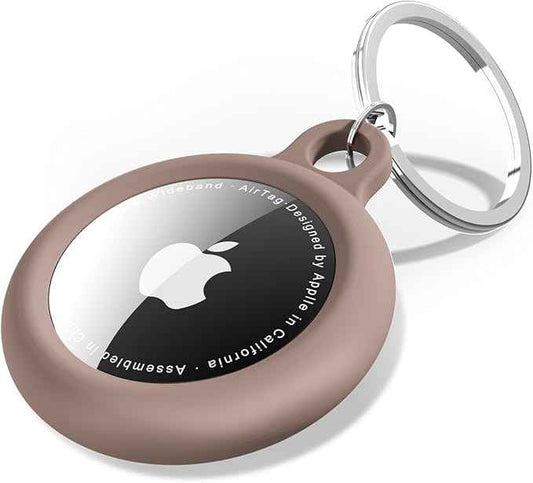 oakxco Brown Airtag Keychain Silicone, Airtag Holder with Key Ring, Air Tag Cover Cute Accessories for Kids, Luggage, Car Dog Collar, Car, Compatible with Apple Airtag Case Fall Color